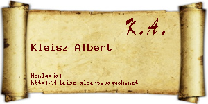 Kleisz Albert névjegykártya
